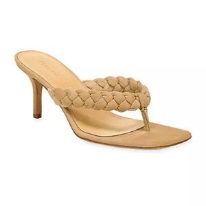 VERONICA BEARD Marissa Braided Thong Sandals in Sand Suede Leather Size 6.5